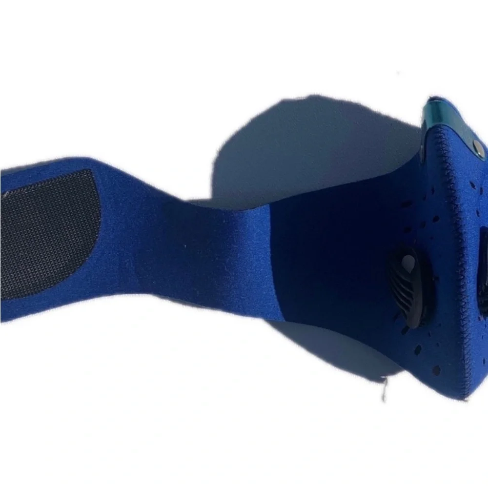 Face mask one size blue and black breathable reusable washable sports face mask